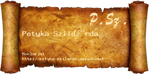Petyka Szilárda névjegykártya